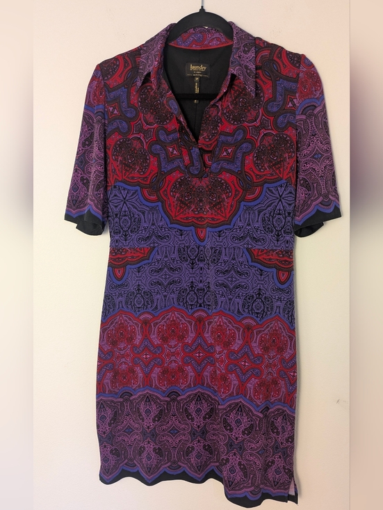 Laundry By Shelli Segal Dresses & Skirts - Laundry Paisley Fully Lined Short Sleeved Stretchy Mini Dress Cherry Sz S P EUC